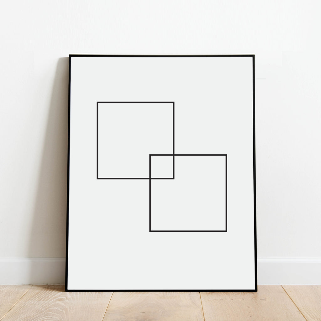 Black and White Squares Abstract Print: Modern Art Prints by Culver and Cambridge