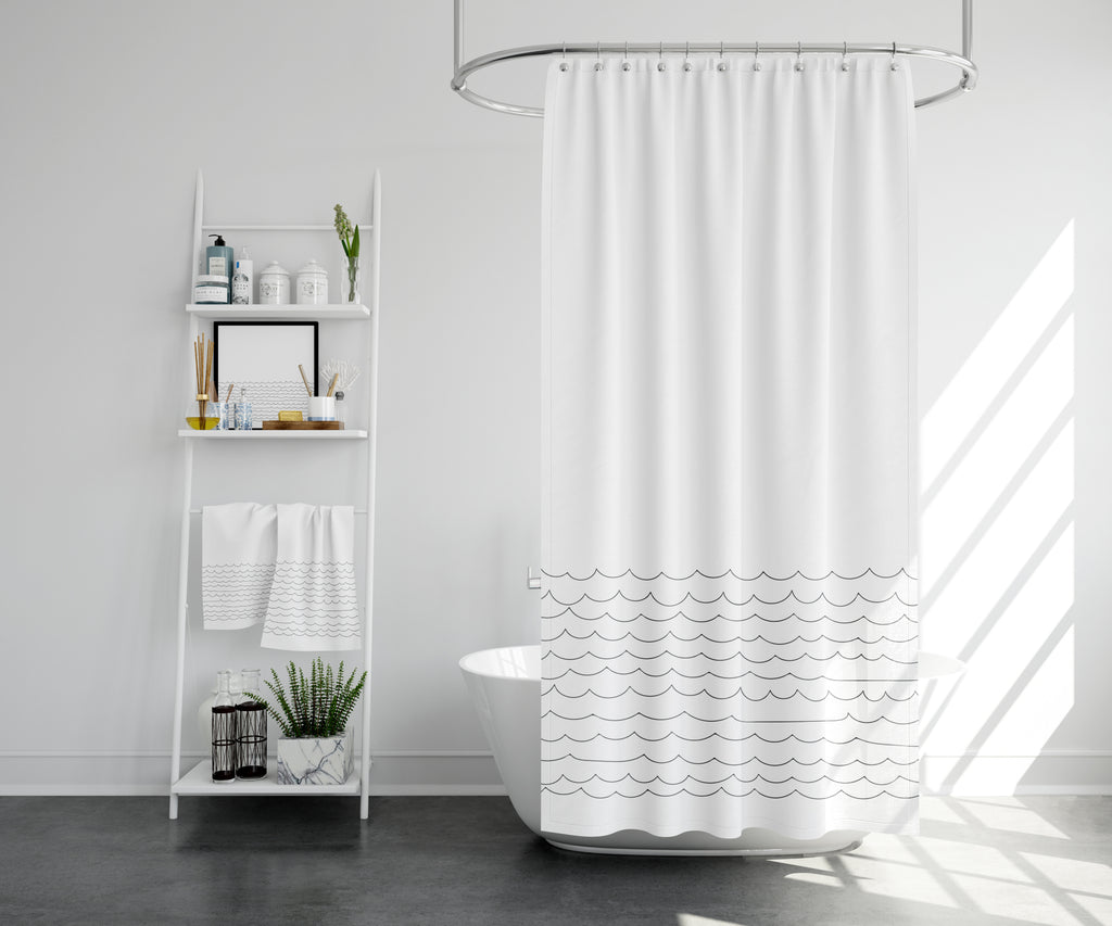 Waves Shower Curtain - Culver and Cambridge - Minimalist Home Decor