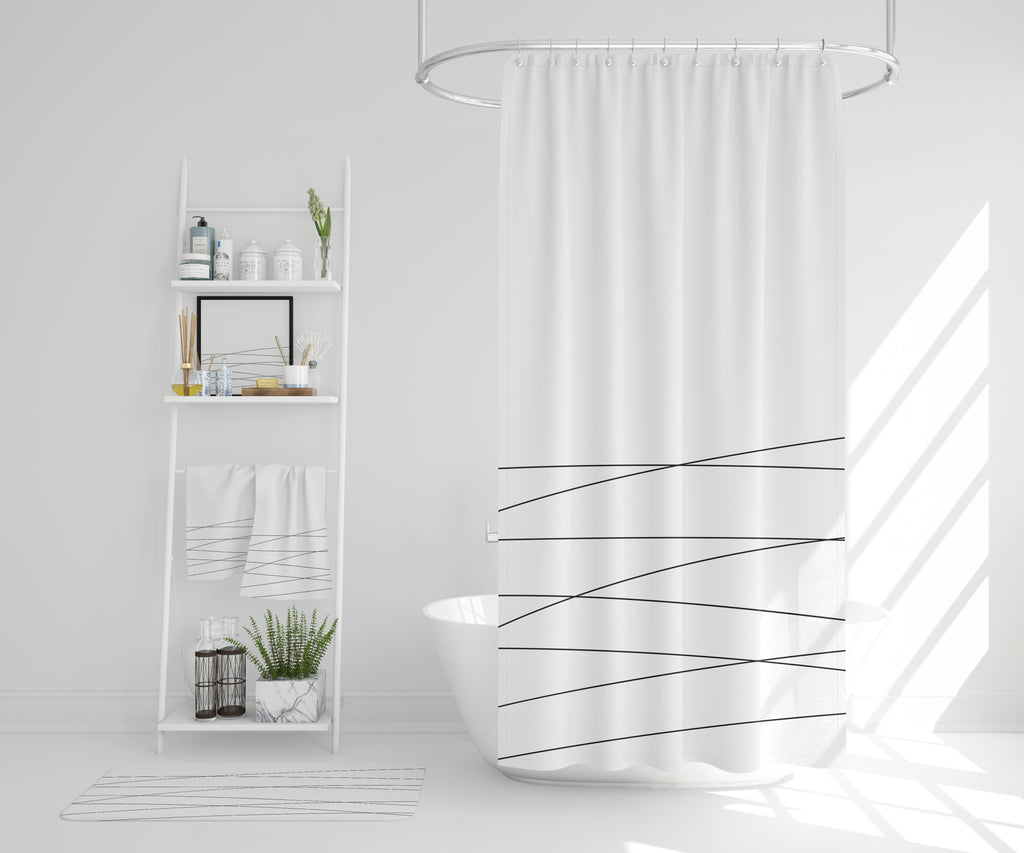 Minimalist Lines Shower Curtain - Culver and Cambridge - Minimalist Home Decor