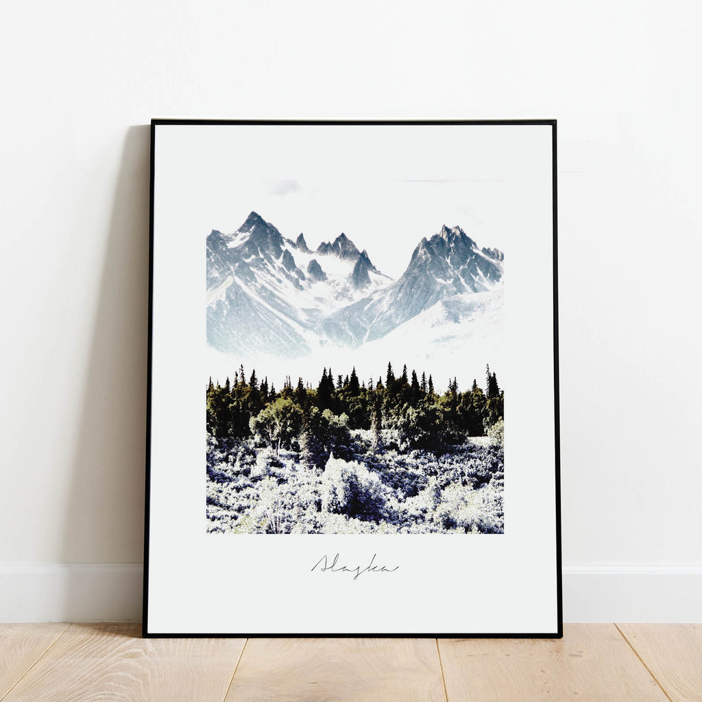 Alaska State Nature Print, minimalist state poster by Culver and Cambridge