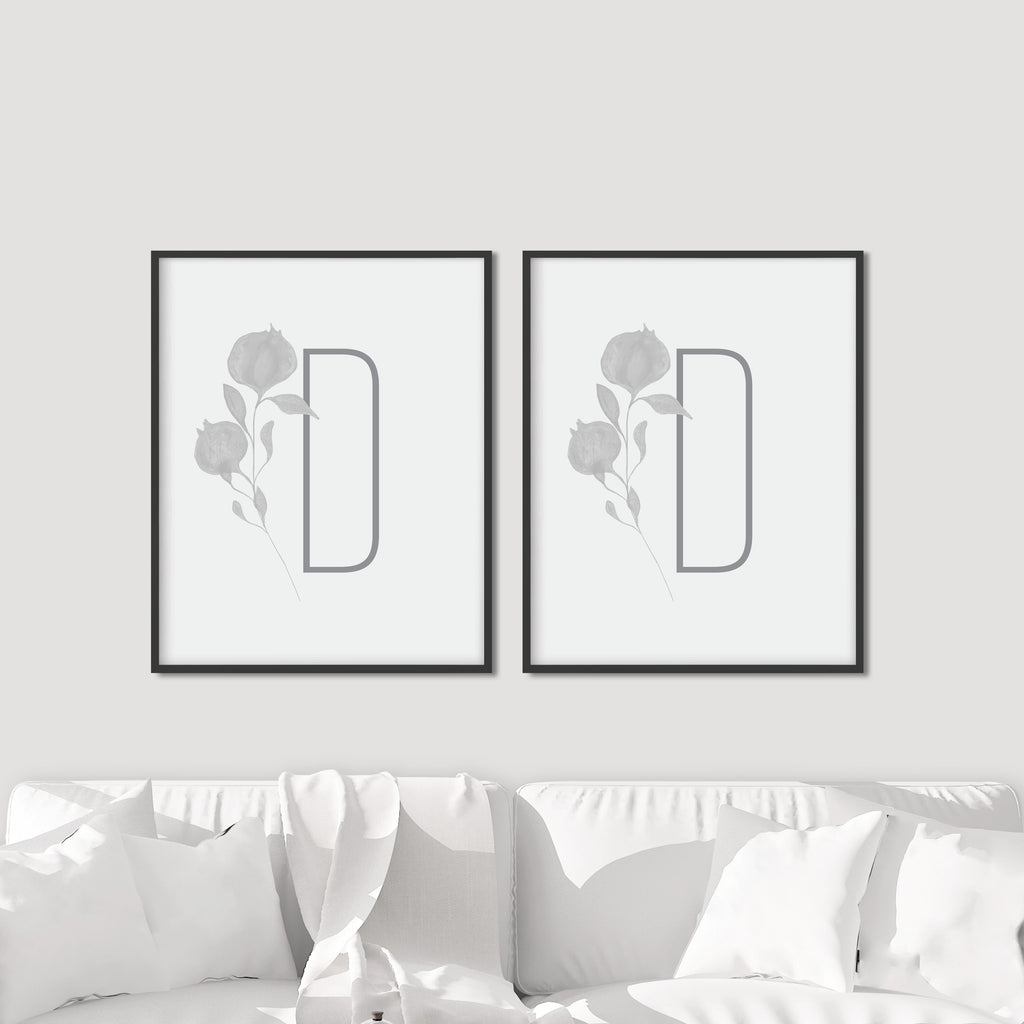 Boho Letter D Print, Modern and Minimalist Wall Art by Culver and Cambridge