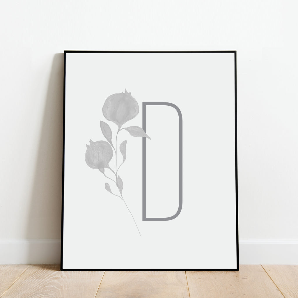 Boho Letter D Print, Modern and Minimalist Wall Art by Culver and Cambridge