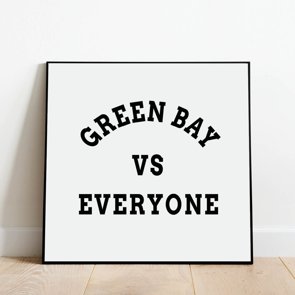 Green Bay vs Everyone Print, Sports Wall Art by Culver and Cambridge