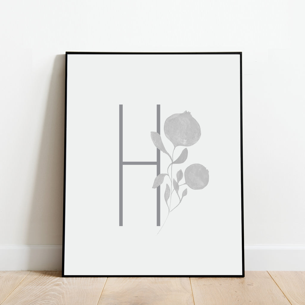 Boho Letter H Print, Modern and Minimalist Wall Art by Culver and Cambridge