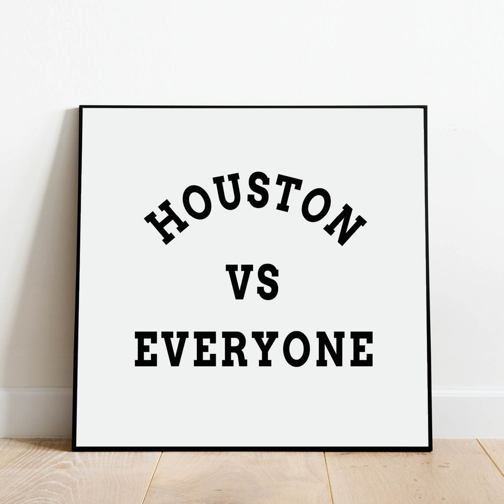Houston vs Everyone Print, Sports Wall Art by Culver and Cambridge