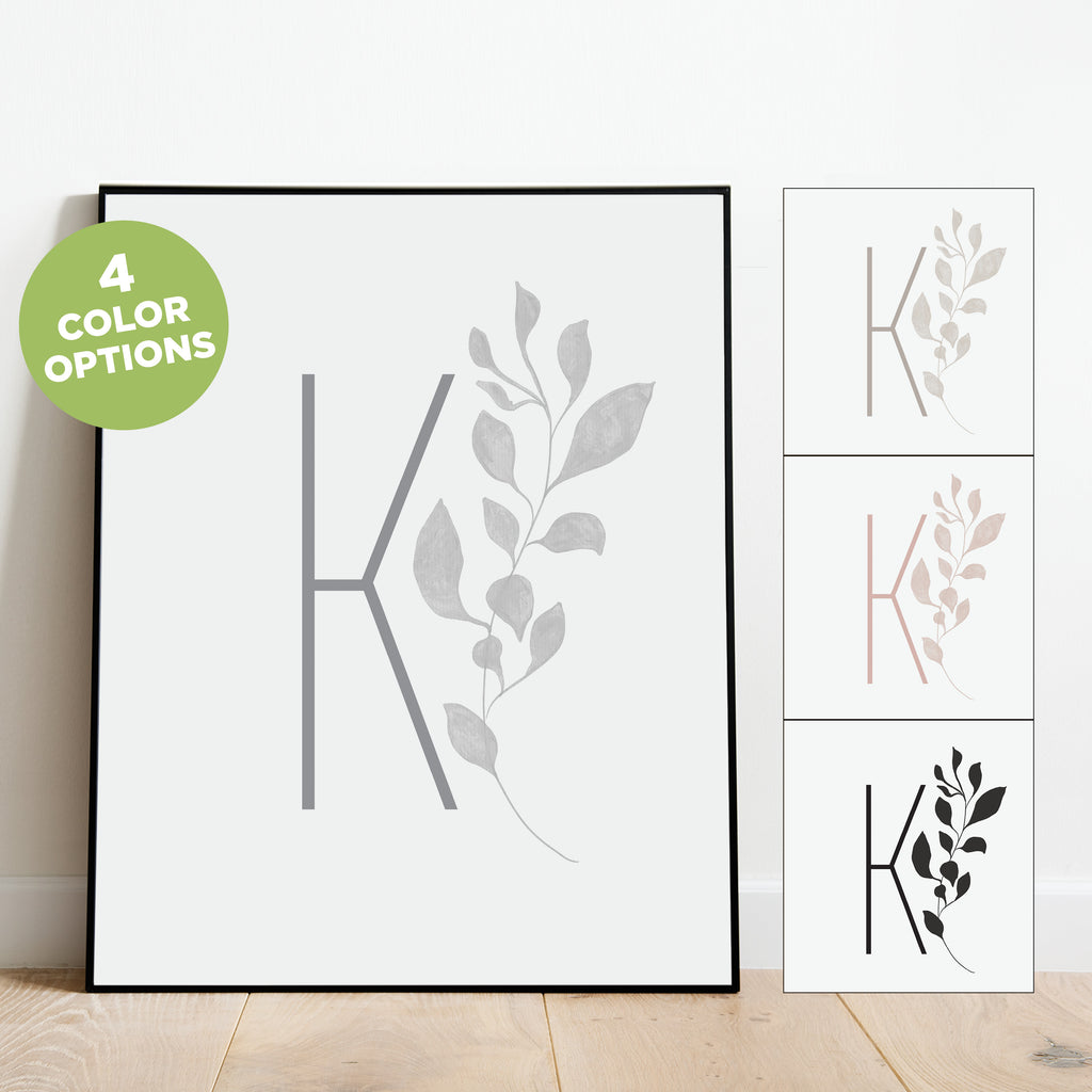 Boho Letter K Print, Modern and Minimalist Wall Art by Culver and Cambridge