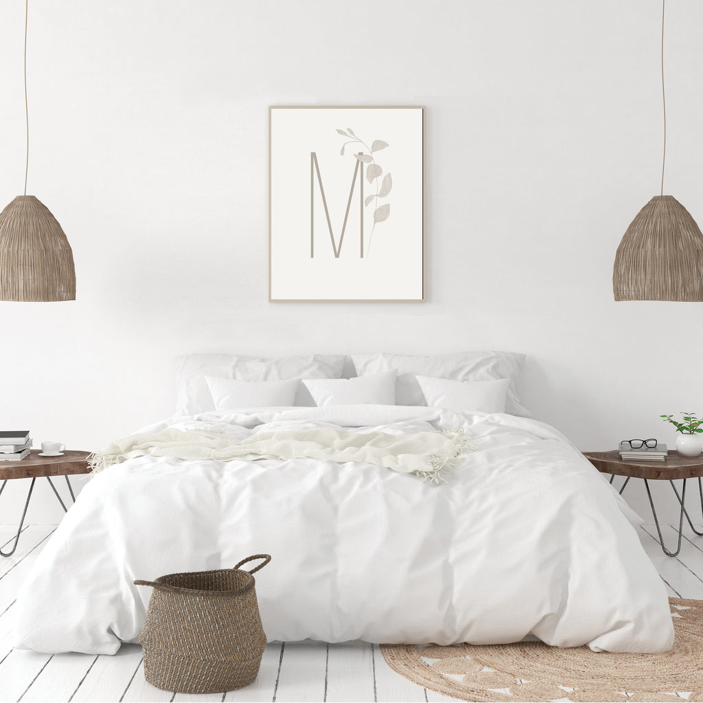 Boho Letter M Print, Modern and Minimalist Wall Art by Culver and Cambridge