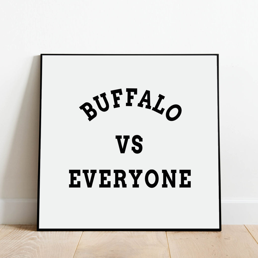 Buffalo vs Everyone Print, Sports Wall Art by Culver and Cambridge