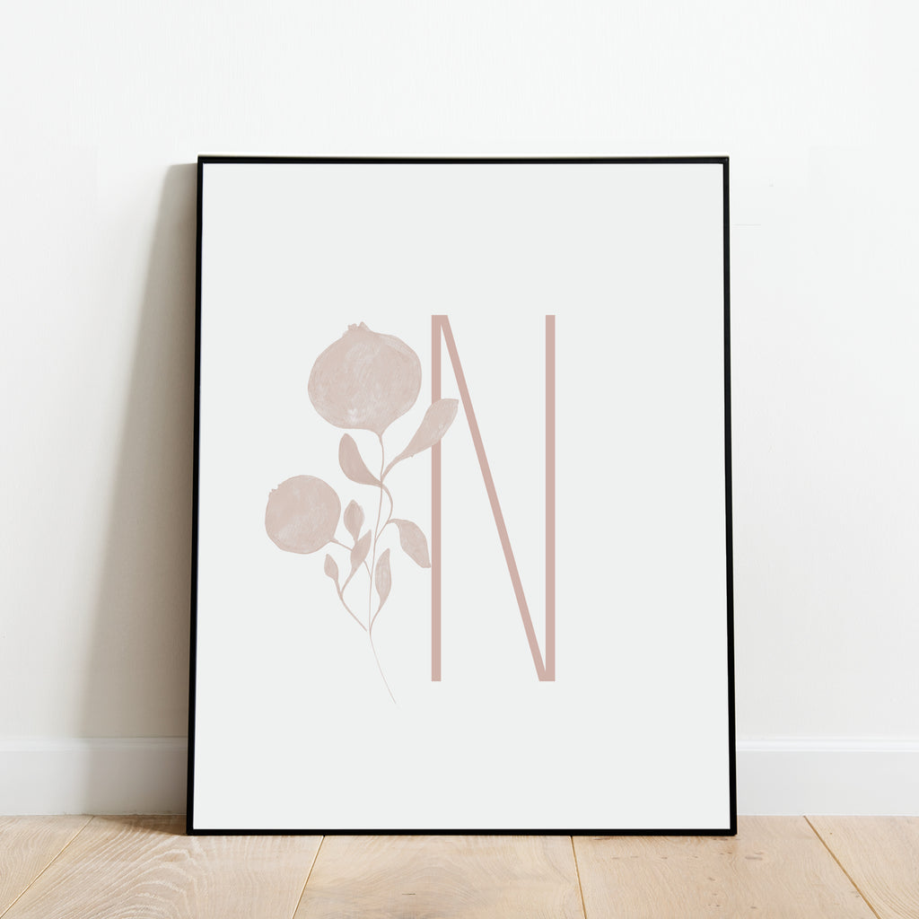 Boho Letter N Print, Modern and Minimalist Wall Art by Culver and Cambridge