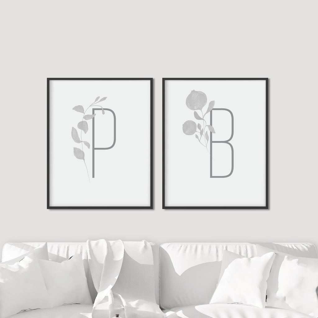 Boho Letter P Print, Modern and Minimalist Wall Art by Culver and Cambridge
