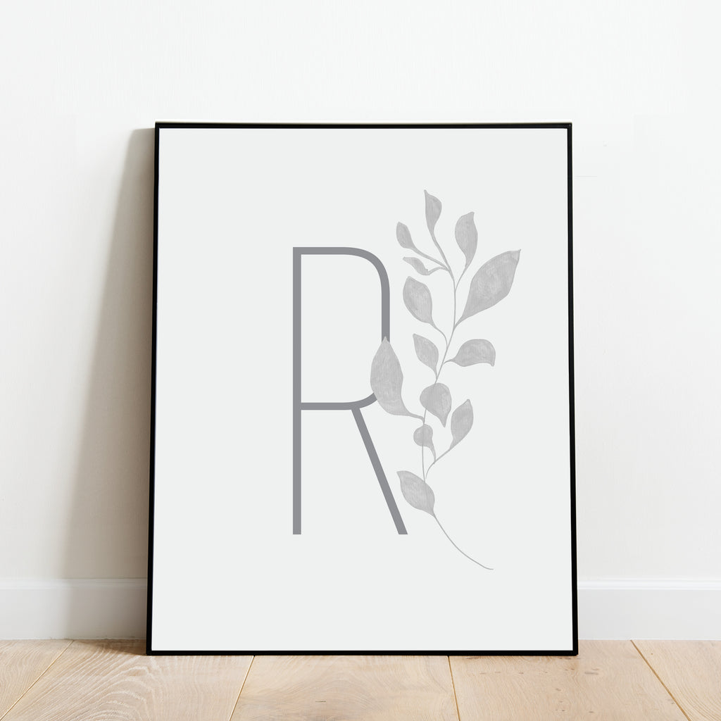 Boho Letter R Print, Modern and Minimalist Wall Art by Culver and Cambridge
