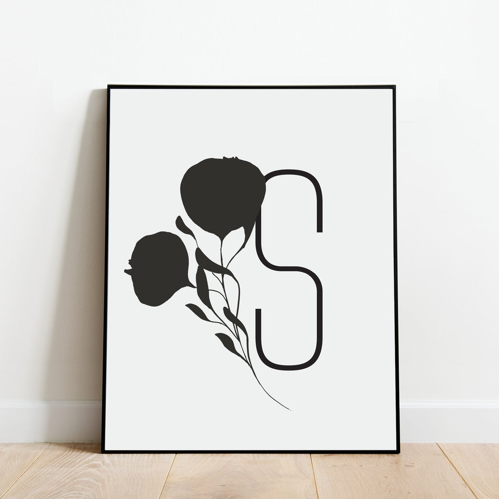 Boho Letter S Print, Modern and Minimalist Wall Art by Culver and Cambridge