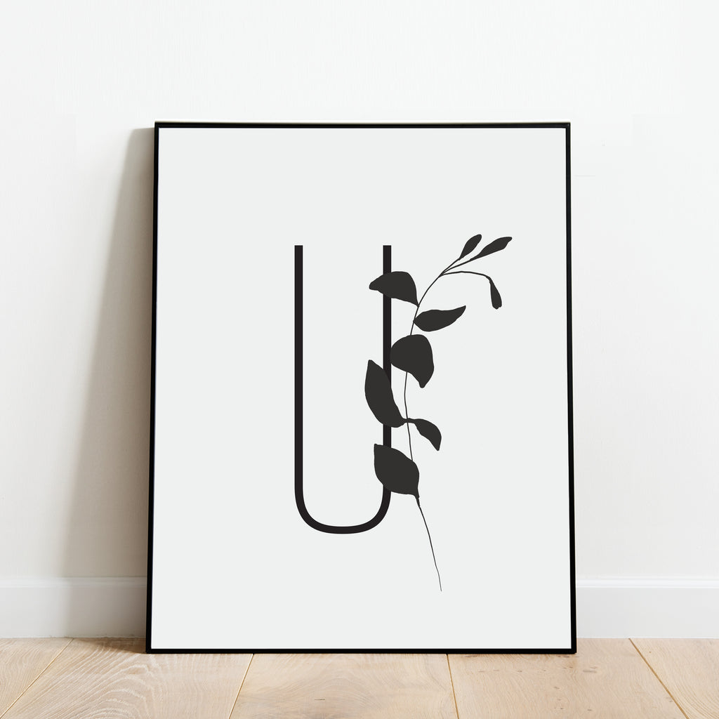 Boho Letter U Print, Modern and Minimalist Wall Art by Culver and Cambridge