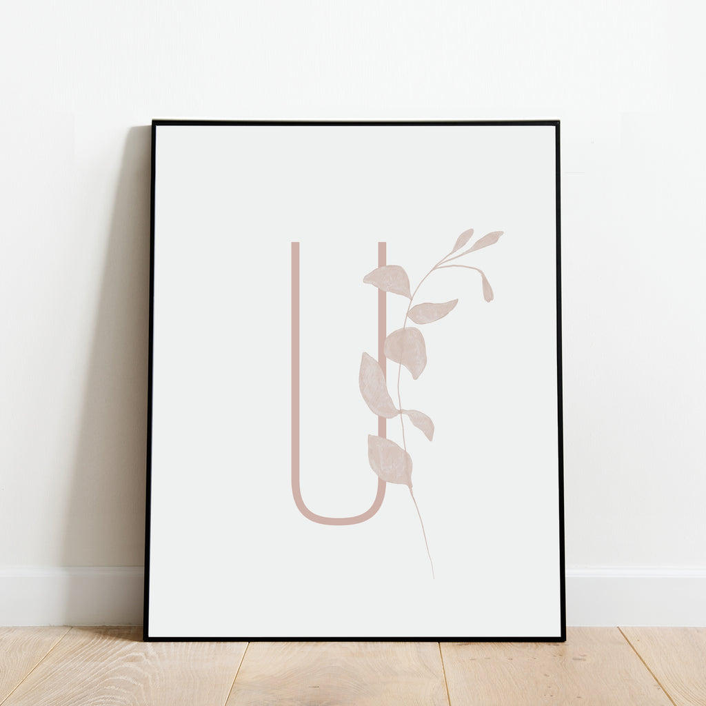 Boho Letter U Print, Modern and Minimalist Wall Art by Culver and Cambridge
