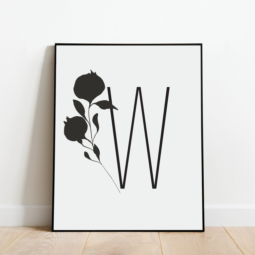 Boho Letter W Print, Modern and Minimalist Wall Art by Culver and Cambridge