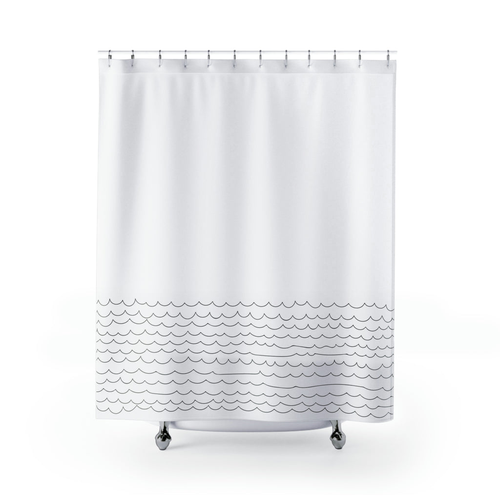 Waves Shower Curtain - Culver and Cambridge - Minimalist Home Decor