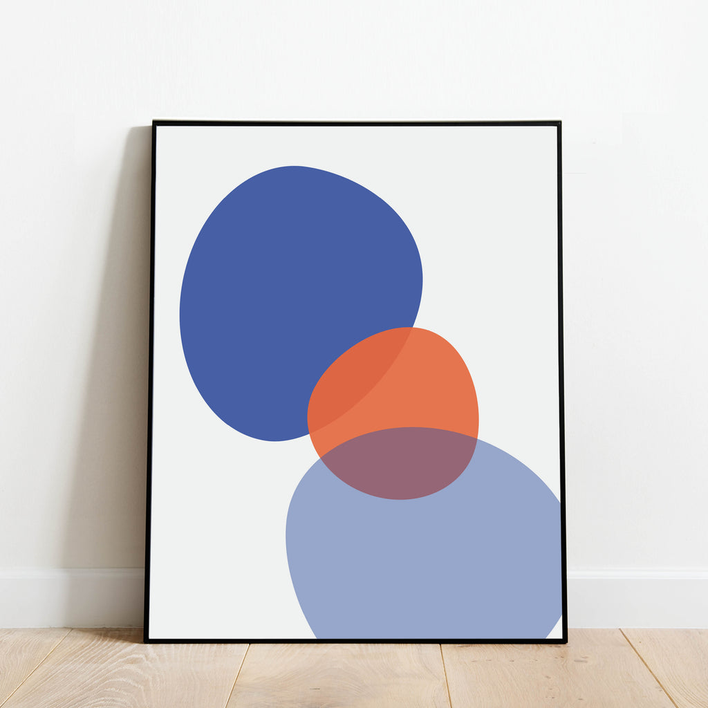 Blue and Orange Abstract Print: Modern Art Prints by Culver and Cambridge