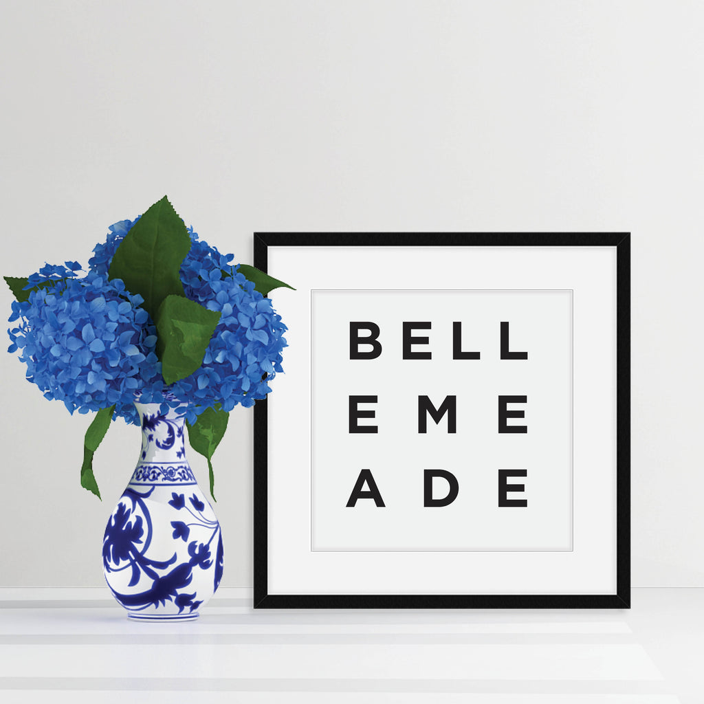 Minimalist Belle Meade Print, a black and white city poster by Culver and Cambridge