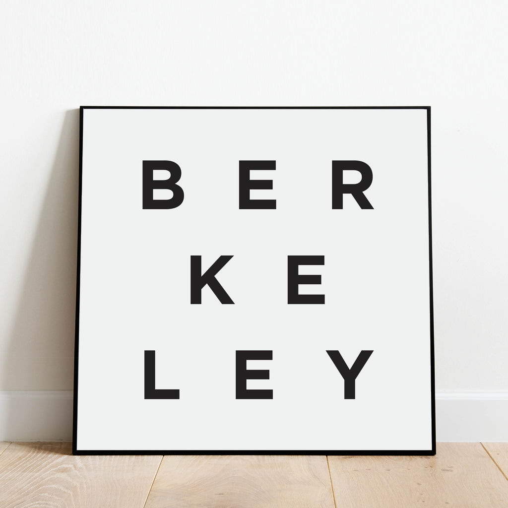 Minimalist Berkeley Print, a black and white city poster by Culver and Cambridge