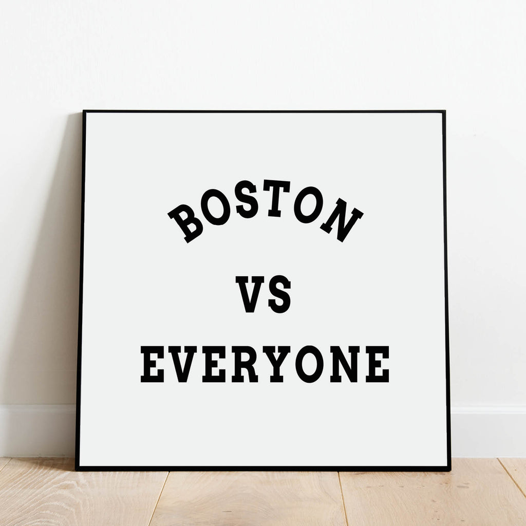 Boston vs Everyone Print, Sports Wall Art by Culver and Cambridge