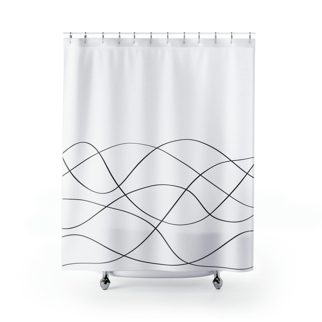 Wavy Lines Shower Curtain - Culver and Cambridge - Minimalist Home Decor