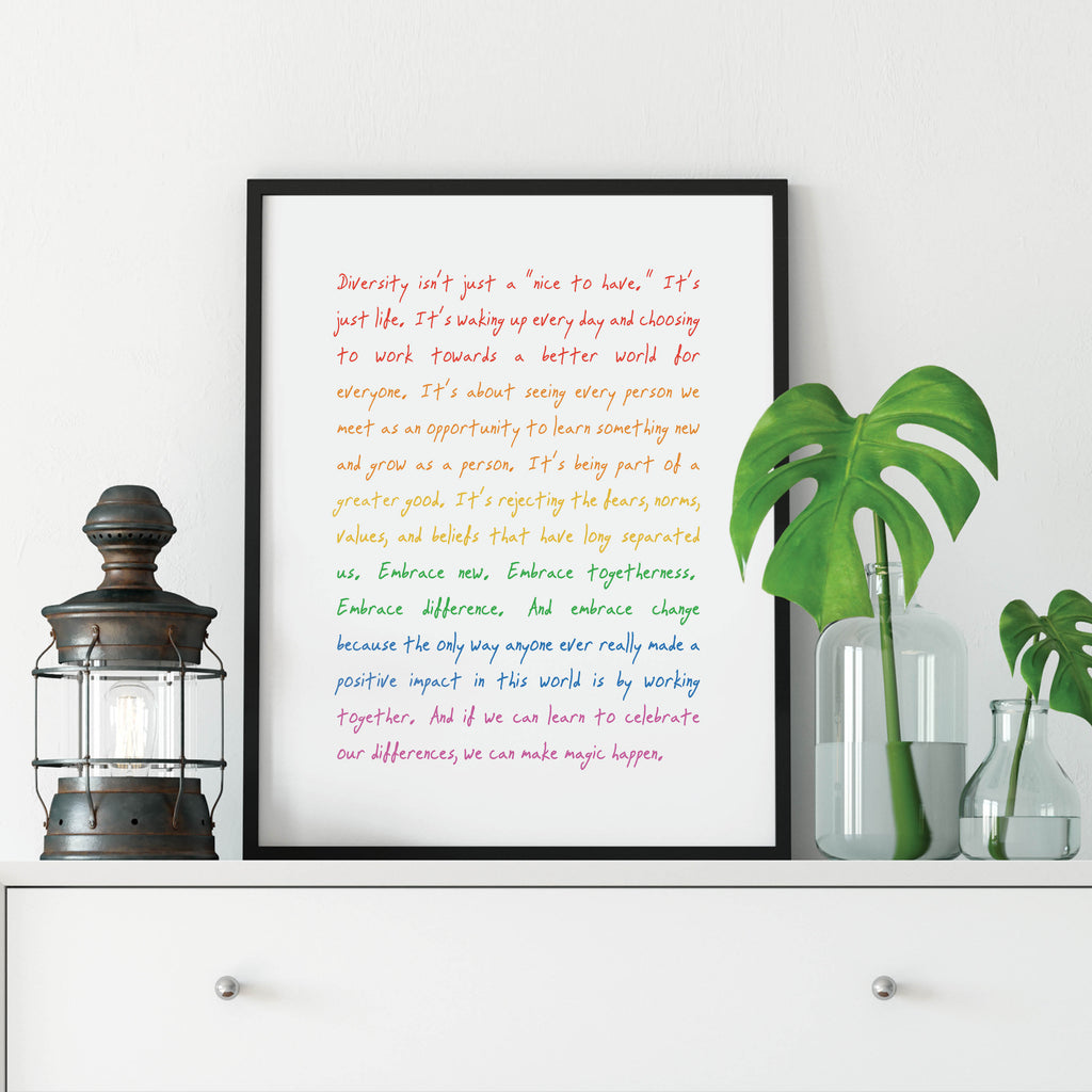 Embrace Differences Print: Modern Art Prints by Culver and Cambridge