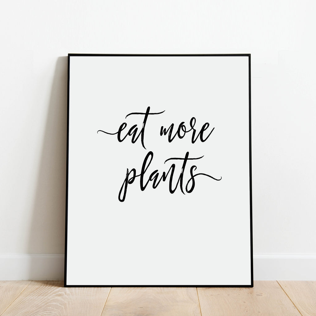 Eat More Plants Vegan Print: Modern Art Prints by Culver and Cambridge