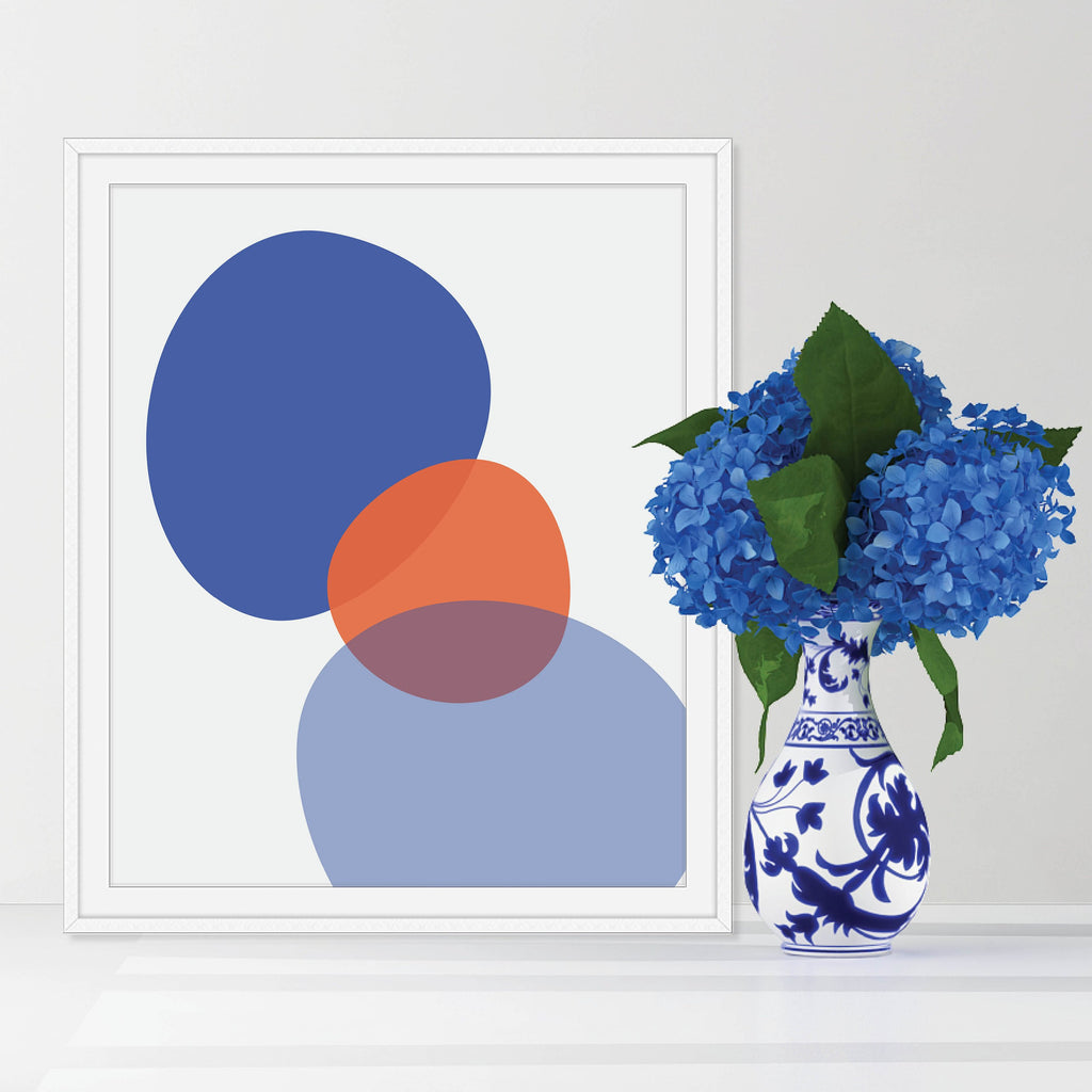 Blue and Orange Abstract Print: Modern Art Prints by Culver and Cambridge