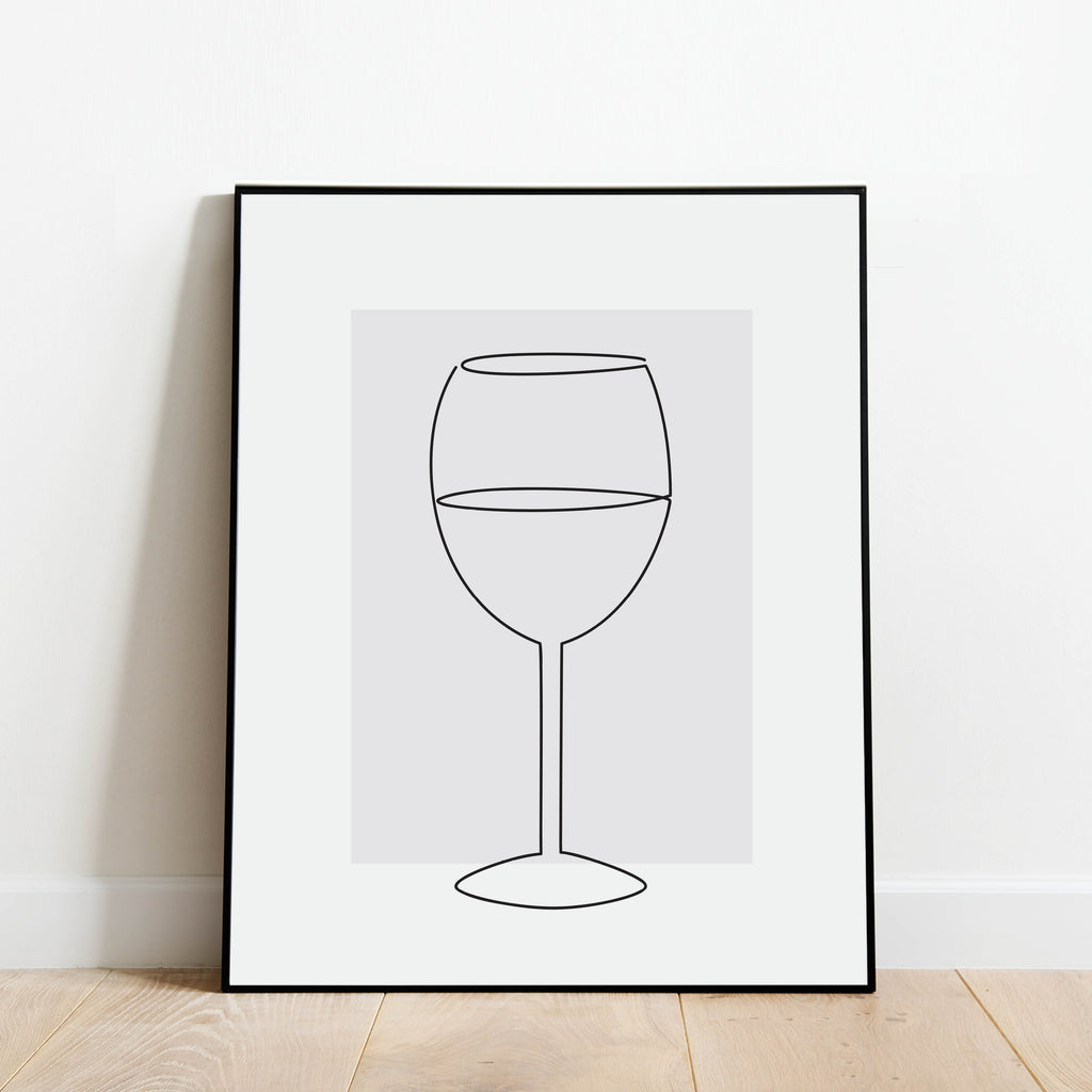 Wine Line Drawing Print: Modern Art Prints by Culver and Cambridge