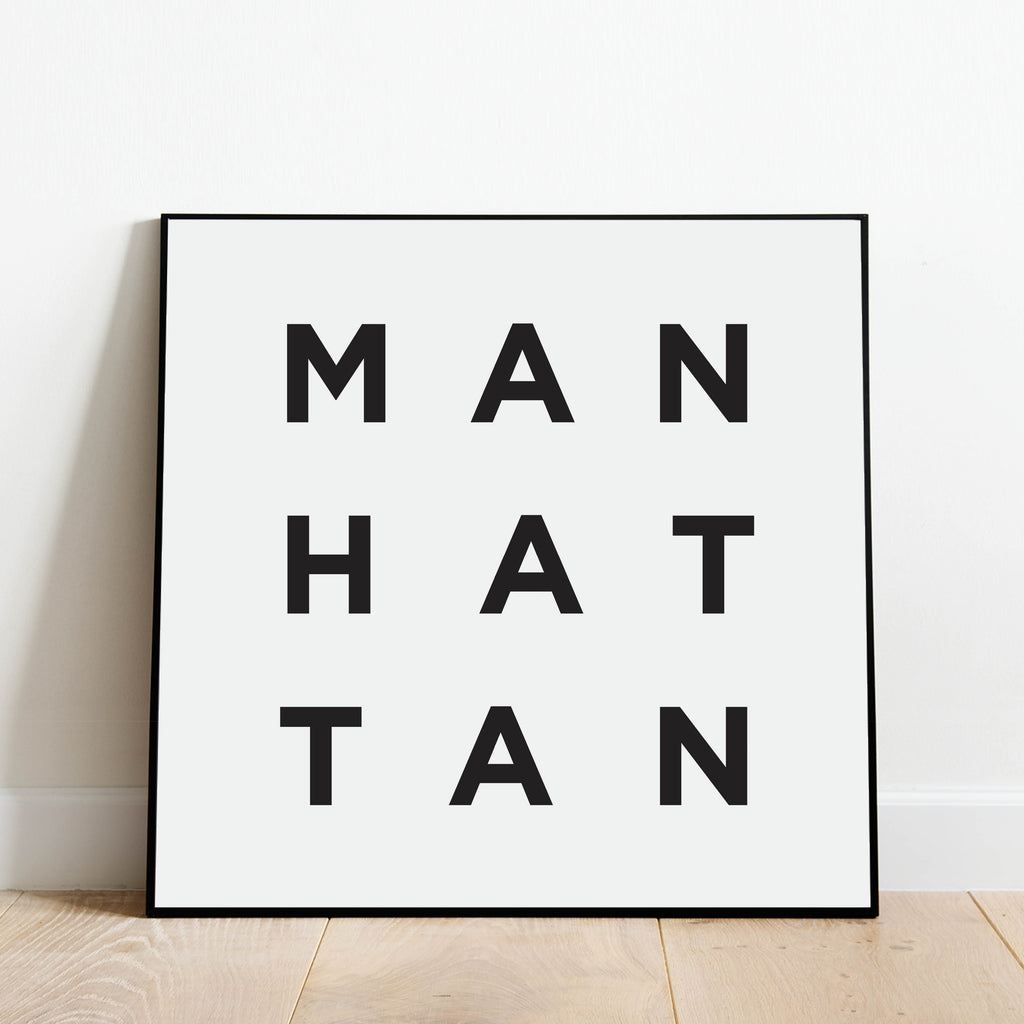 Minimalist Manhattan Print, a black and white city poster by Culver and Cambridge