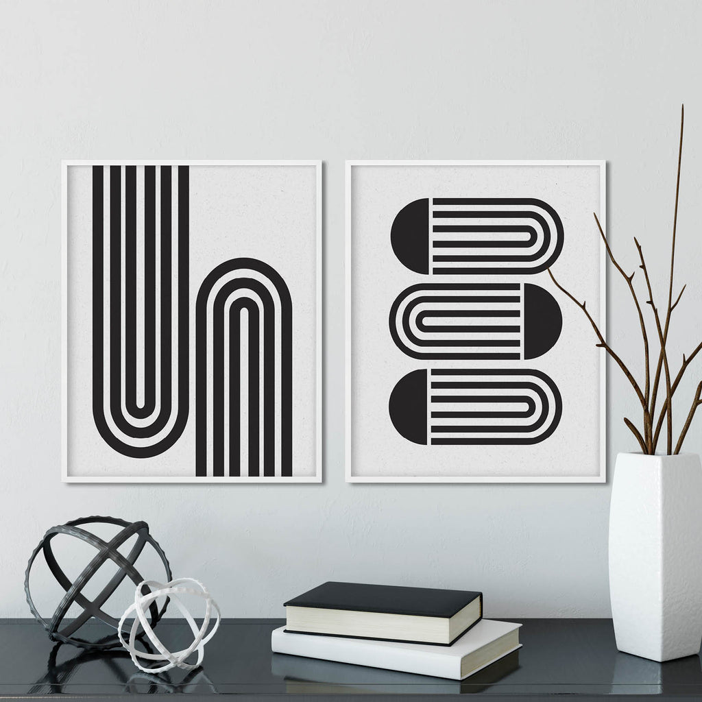 Set of Two Mid Century Modern Abstract Prints: Modern Art Prints by Culver and Cambridge