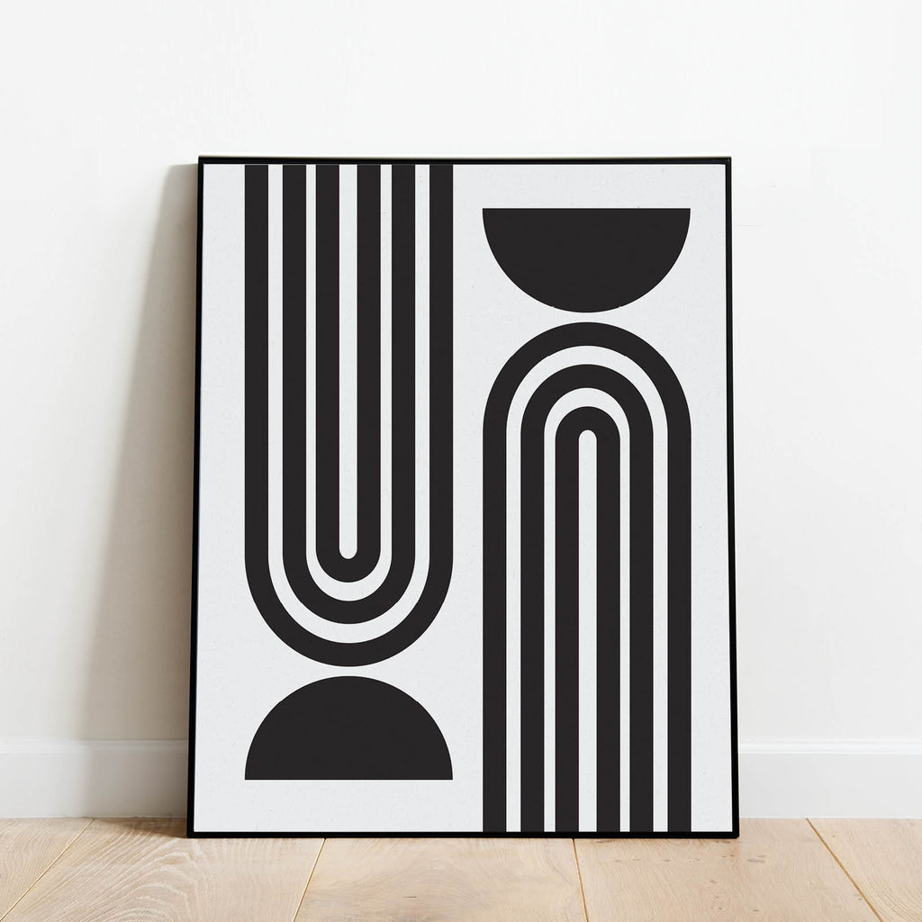 Half Moon and Rainbow Mid Century Modern Abstract Print: Modern Art Prints by Culver and Cambridge