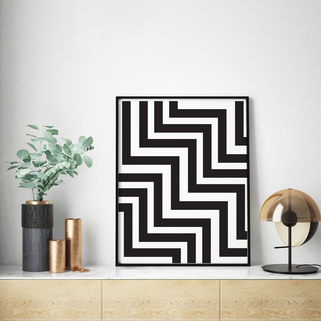 Bold Zig Zag Abstract Print: Modern Art Prints by Culver and Cambridge