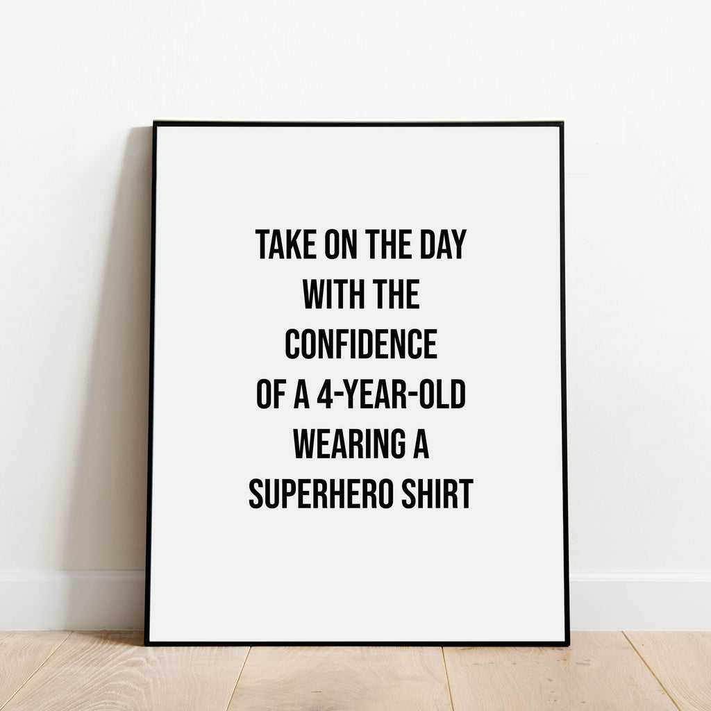 Take on the Day Superhero Print: Modern Art Prints by Culver and Cambridge