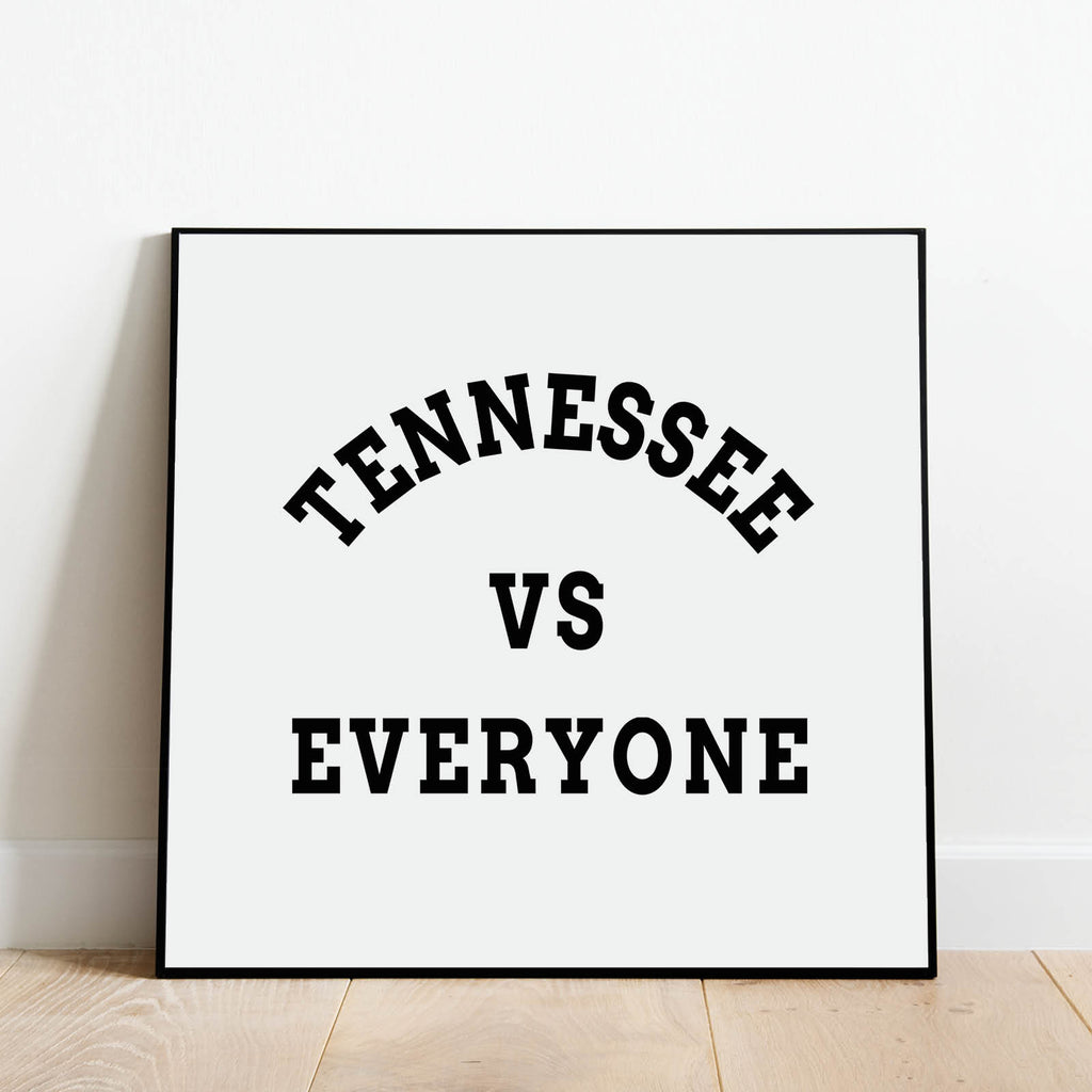 Tennessee vs Everyone Print, Sports Wall Art by Culver and Cambridge