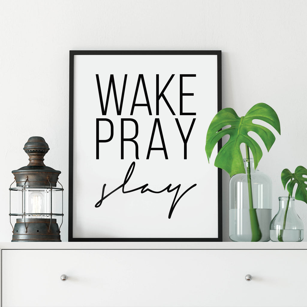 Wake Pray Slay Print: Modern Art Prints by Culver and Cambridge