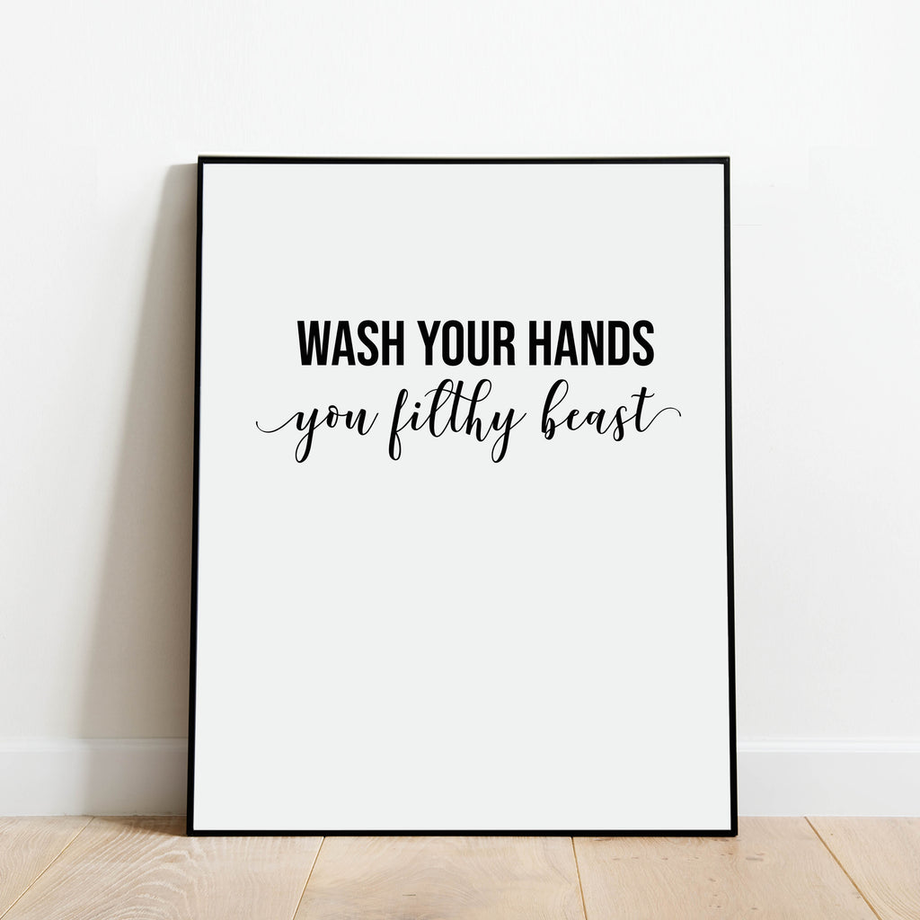 Wash Your Hands Bathroom Print: Modern Art Prints by Culver and Cambridge