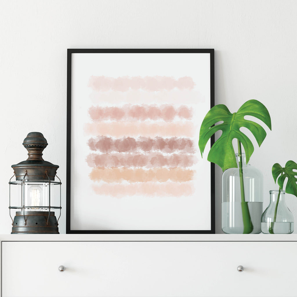 Shades of Blush Watercolor Print: Modern Art Prints by Culver and Cambridge