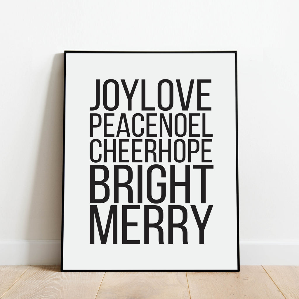 Christmas Word Collage Print: Modern Art Prints by Culver and Cambridge