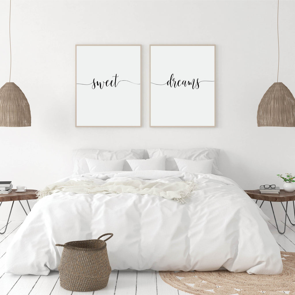 Sweet Dreams Print Set: Bedroom wall art by Culver and Cambridge