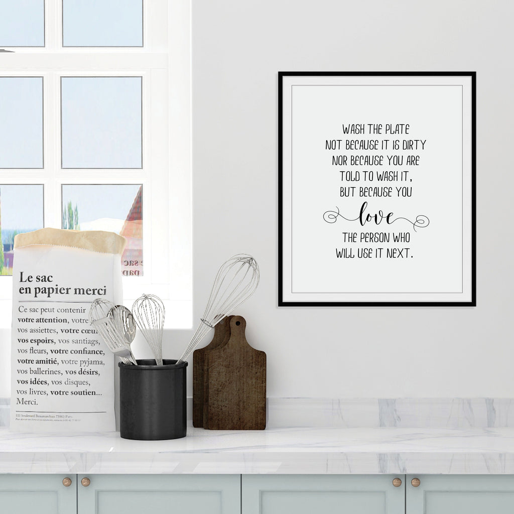 Wash the plate because you love the person who will use it next: Kitchen wall art by Culver and Cambridge