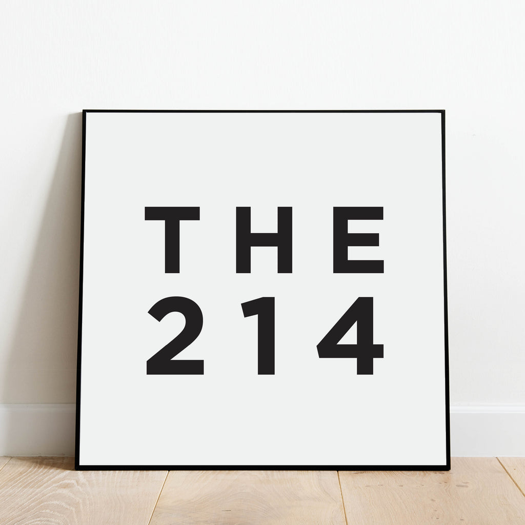THE 214 - Dallas Area Code Print: Modern Art Prints by Culver and Cambridge