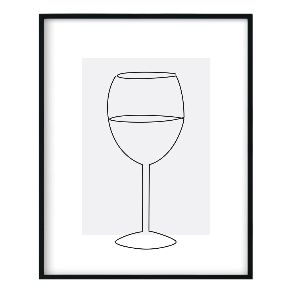 Wine Line Drawing Print