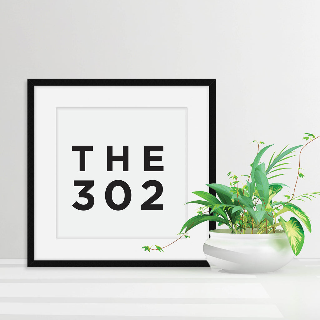 The 302 - Delaware Area Code Print: Modern Art Prints by Culver and Cambridge