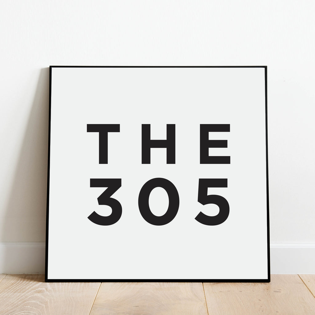 The 305 - Miami Area Code Print: Modern Art Prints by Culver and Cambridge
