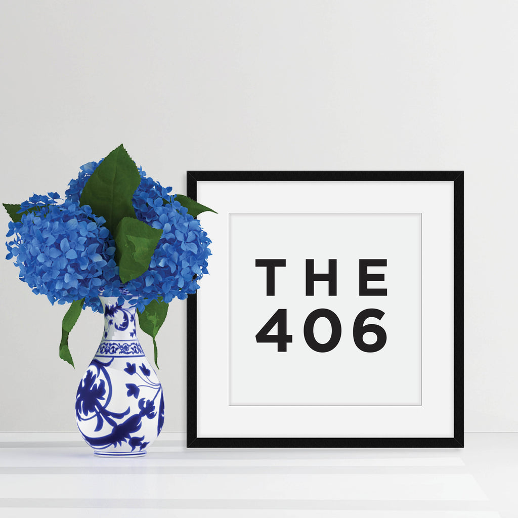 The 406 - Montana Area Code Print: Modern Art Prints by Culver and Cambridge