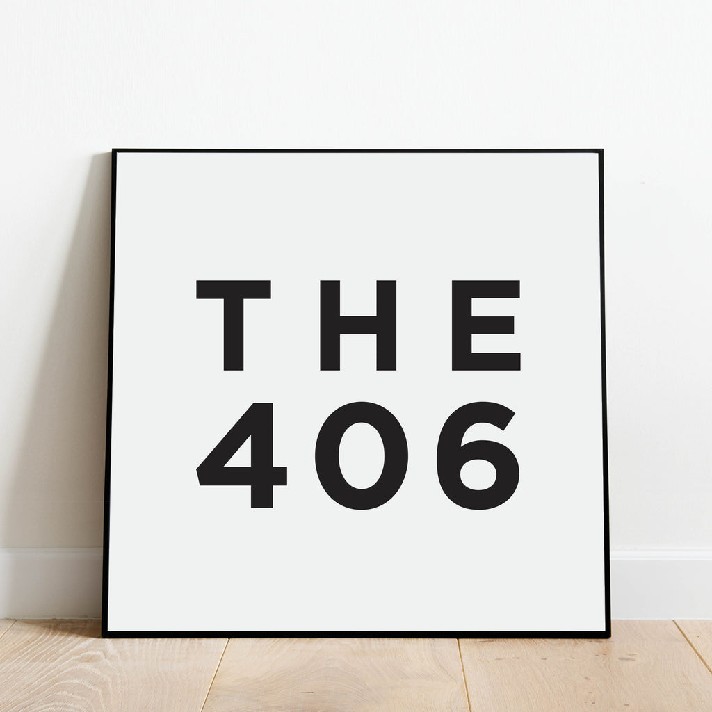The 406 - Montana Area Code Print: Modern Art Prints by Culver and Cambridge
