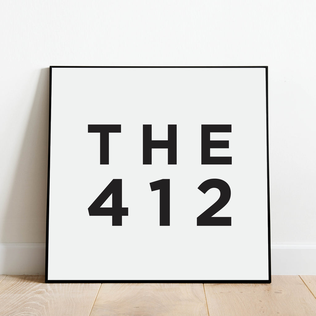 The 412 - Pittsburgh Area Code Print: Modern Art Prints by Culver and Cambridge