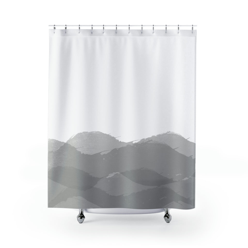 Minimalist Grey Watercolor Shower Curtain - Culver and Cambridge - Minimalist Home Decor