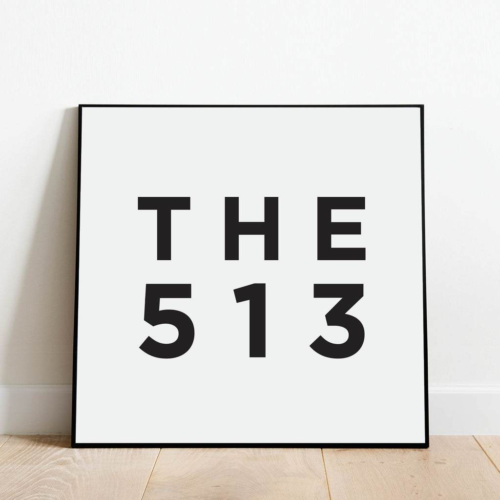 The 513 - Cincinnati Area Code Print: Modern Art Prints by Culver and Cambridge